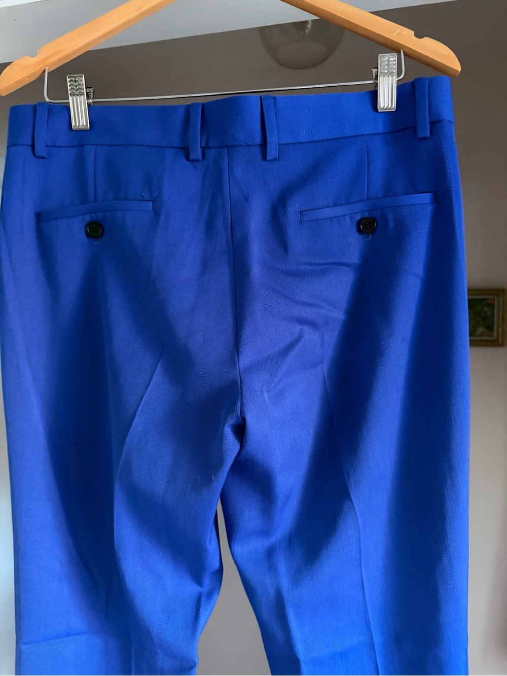 Royal Blue cobalt flare Trousers men’s size 32 - Picture 5 of 8